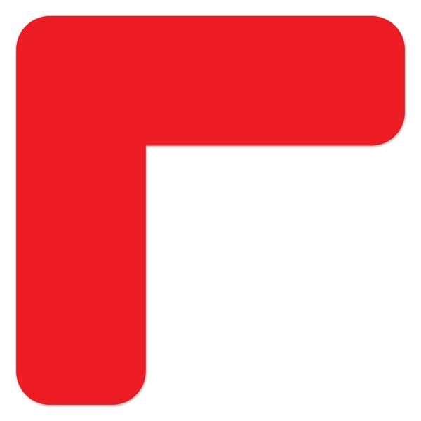 Ergomat DuraStripe Xtreme 6inx6inx1in 90 degrees Angle Round Corners Red, 60PK DSX-CR1-R-KIT - main